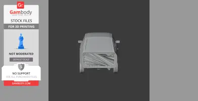 Front view of a 3D model of a Dodge Omni 024, ready for 3D printing.