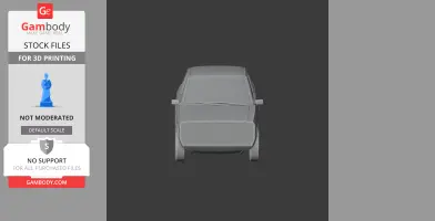 3D model of a Dodge Omni 024, showcasing the front view for 3D printing.