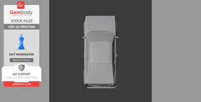 Top view of a 3D model of a Dodge Omni 024 car, designed for 3D printing.