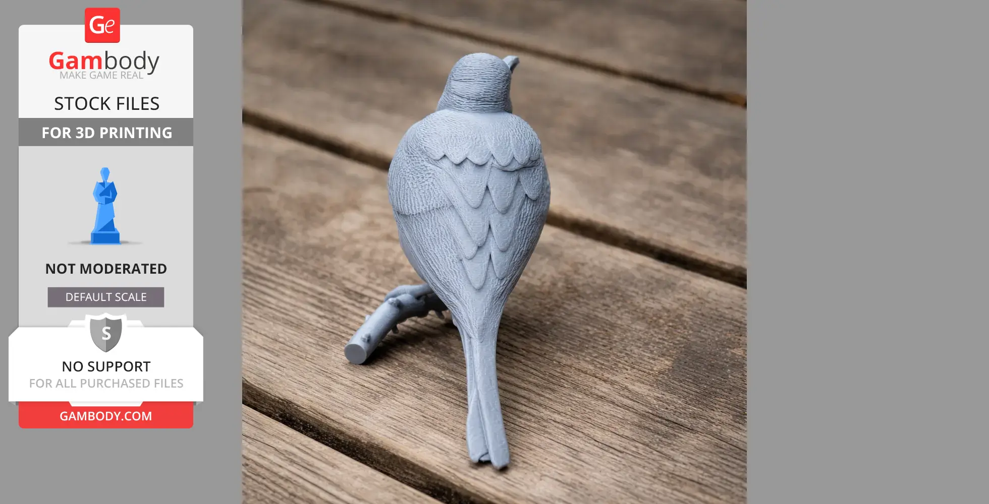 Bar-breasted honeyeater - Prehistoric Animal STL
