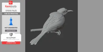 Bar-breasted honeyeater - Prehistoric Animal STL