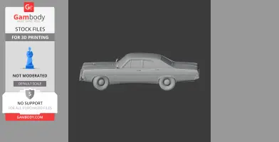 A 3D model of a Dodge Polara car, side view, designed for 3D printing.