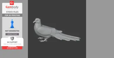 A detailed 3D model of a Bar-tailed cuckoo-dove, ready for 3D printing.