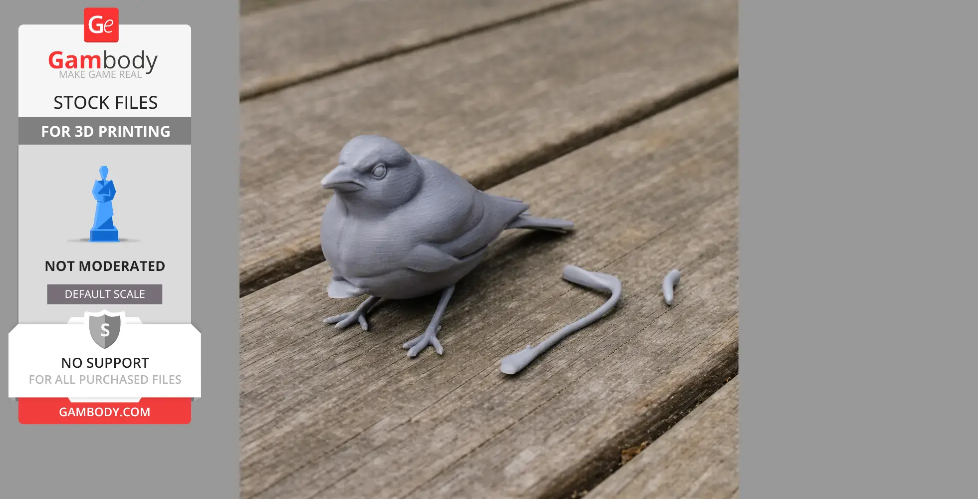 Bar-tailed lark - Prehistoric Animal STL