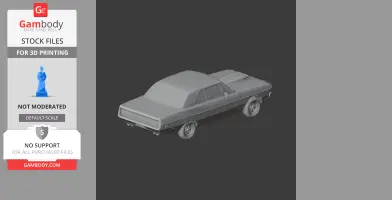 3D model of a classic Dodge Swinger car for 3D printing, viewed from the rear and side.