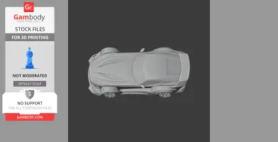 Top view of a sleek 3D-printed Donkervoort sports car model, designed for 3D printing.