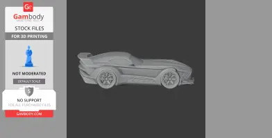 3D model of a sleek, aerodynamic sports car design for 3D printing.
