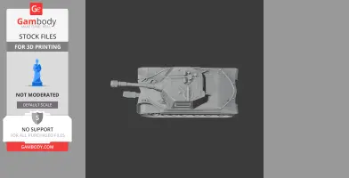 Top-down view of a detailed 3D model of the Object 268 tank for 3D printing.