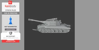 Detailed 3D model of the Object 268 tank, shown in profile view for 3D printing.