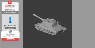 3D model of a detailed Object 268 tank for 3D printing, displayed on a dark background.