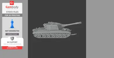 Realistic 3D model of Object 268 tank, side view, ready for 3D printing.