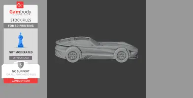 3D model of a sleek Donkervoort F22 car, designed for 3D printing.