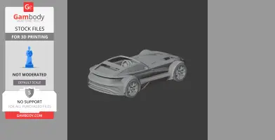 A 3D model of a sleek sports car, the Donkervoort F22, designed for 3D printing.