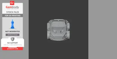 3D model of a Donkervoort F22 car viewed from the front, designed for 3D printing.
