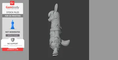 Adorable llama character figurine with intricate wool texture and accessories, in a side profile view.