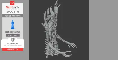 Detailed skeletal figure with sharp claws and elongated features, designed for 3D printing.