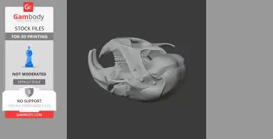 3D model of a water vole skull with detailed features, designed for 3D printing.
