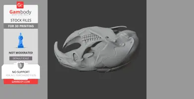 3D model of a detailed water vole skull, showcasing intricate bone structures and teeth for 3D printing.