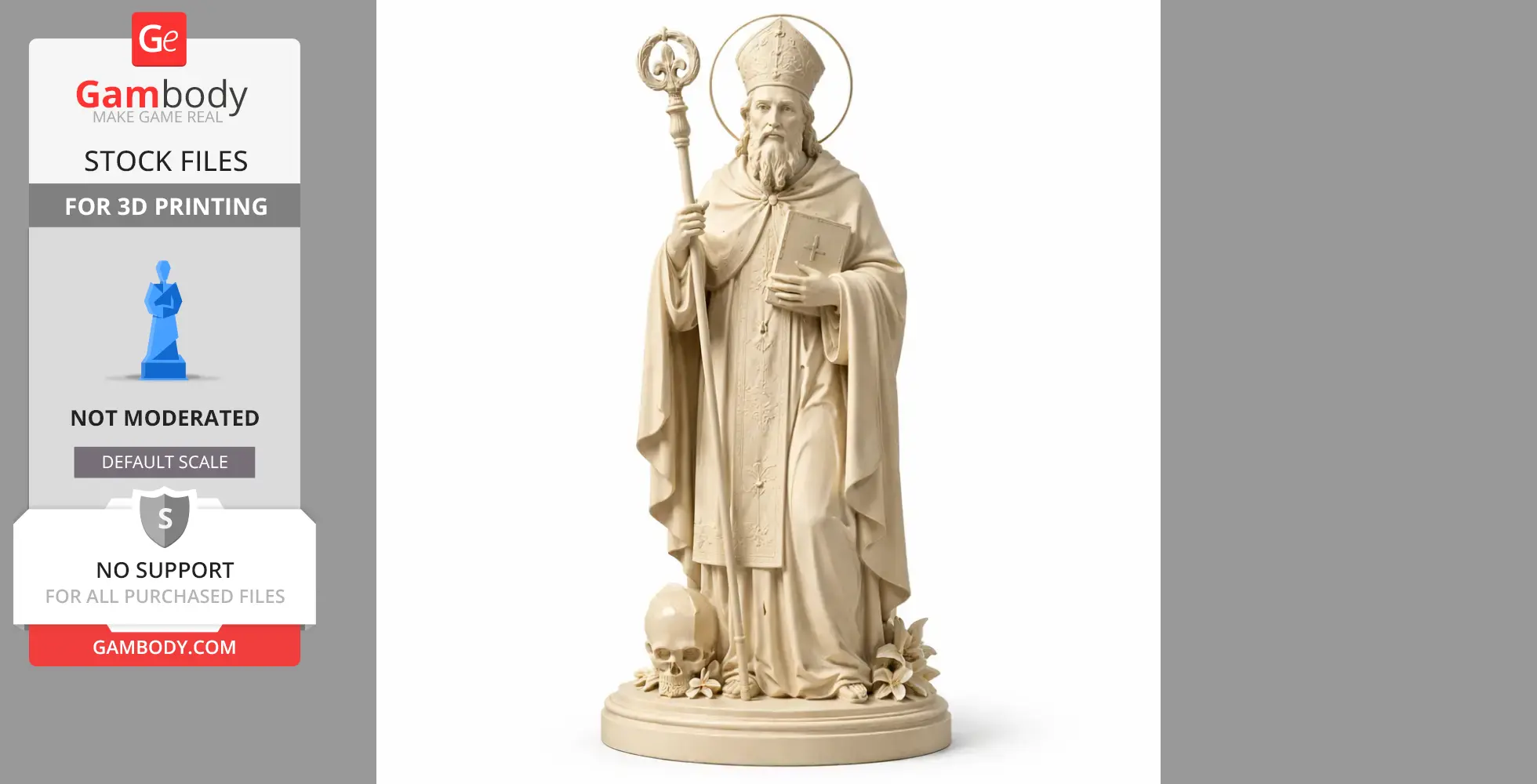 Saint Artaldus - Devotional Statue - STL 3D Print