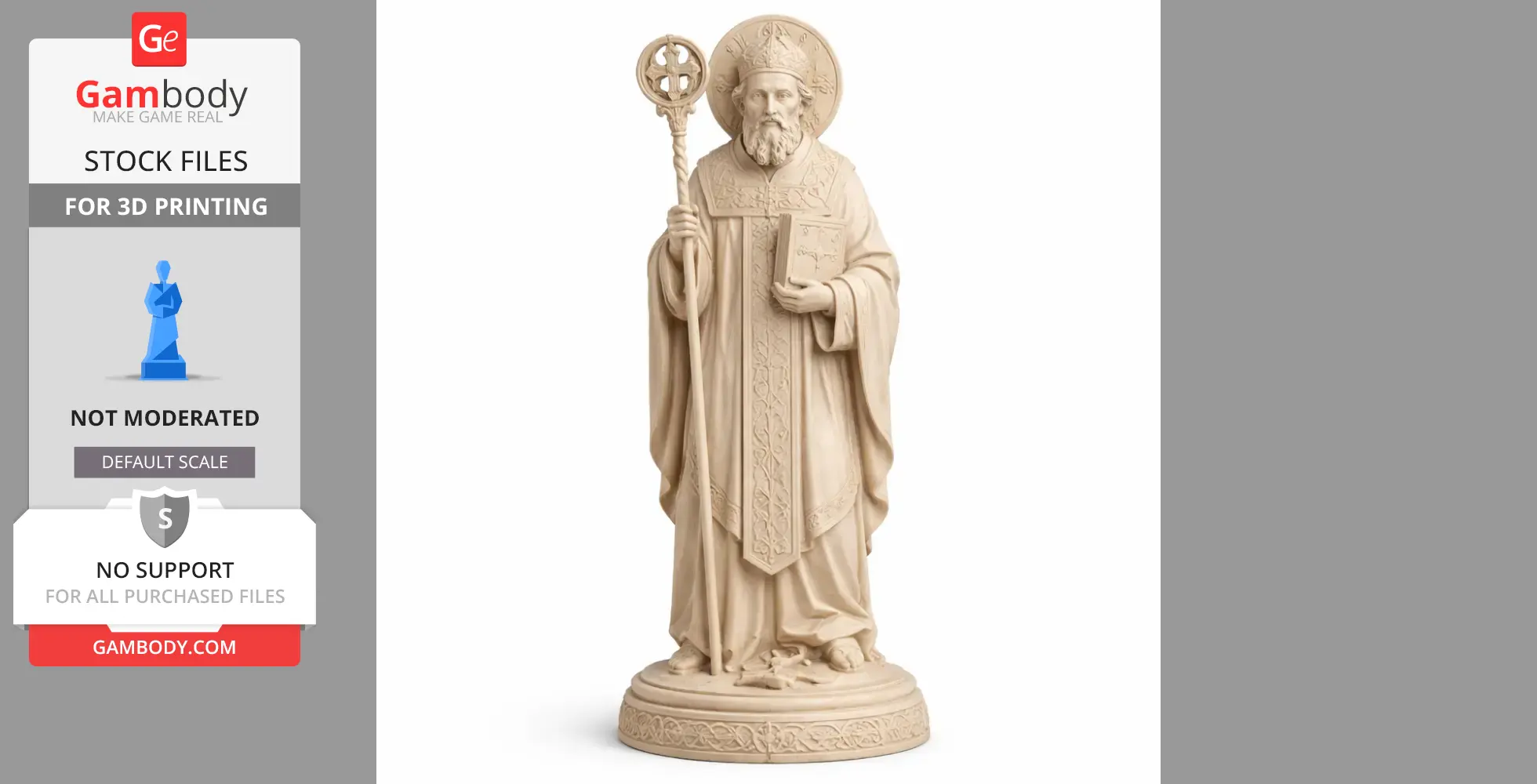 Saint Assicus - Devotional Statue - STL 3D Print