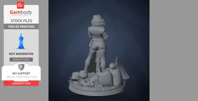 Neon Red - Neon White - Character Figure STL