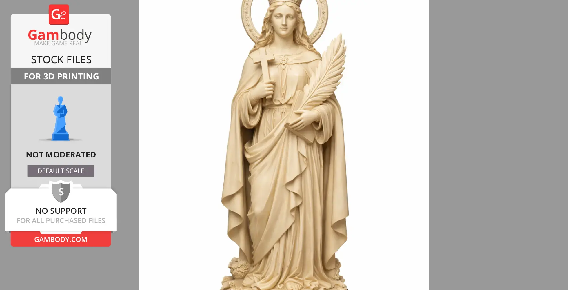 Saint Asteria of Bergamo - Devotional Statue - STL 3D Print