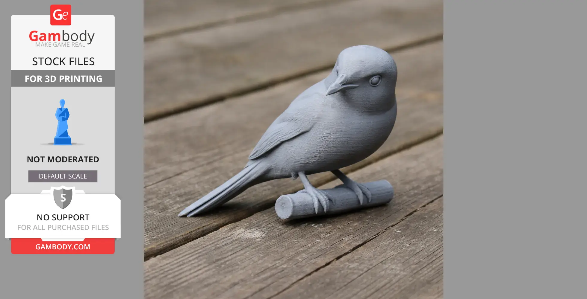 Bar-winged flycatcher-shrike - Prehistoric Animal STL