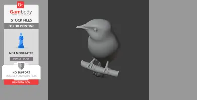 Bar-winged flycatcher-shrike - Prehistoric Animal STL