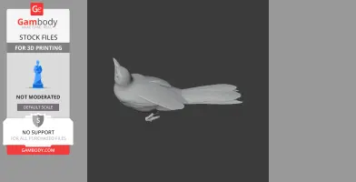 3D model of a bar-winged oriole, depicted in a perched pose for 3D printing.