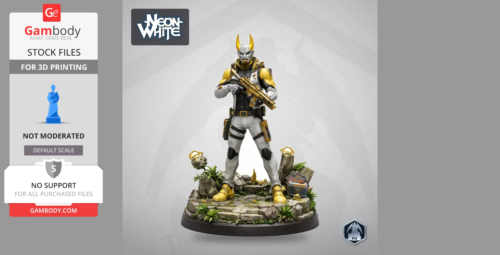 Neon Yellow - Neon White - Character Figure STL