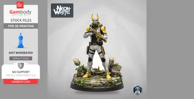 Neon Yellow - Neon White - Character Figure STL