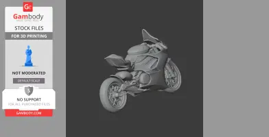 3D model of a Ducati Panigale V4 motorcycle, detailed and ready for 3D printing.