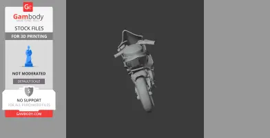 3D model of a Ducati Panigale V4 motorcycle in STL format, viewed from the front.