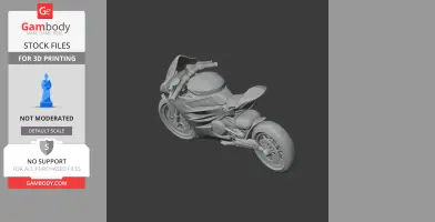 3D model of a Ducati Panigale V4 motorcycle for 3D printing.