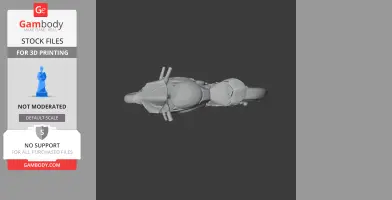 Top view of a Ducati Panigale V4 3D model, rendered in grayscale for printing.