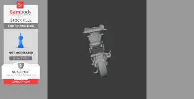 3D model of a Ducati Scrambler motorcycle for 3D printing, viewed from the front.