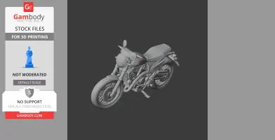 3D model of a Ducati Scrambler motorcycle for 3D printing, detailed and ready for scale creation.