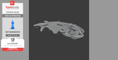 3D model of a Wels catfish skull, detailed and ready for 3D printing.