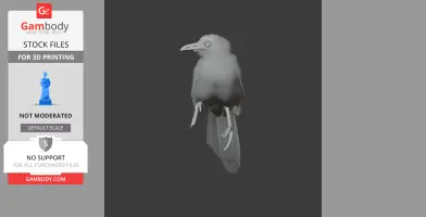 Bare-crowned antbird - Prehistoric Animal STL