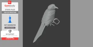 Bare-crowned antbird - Prehistoric Animal STL
