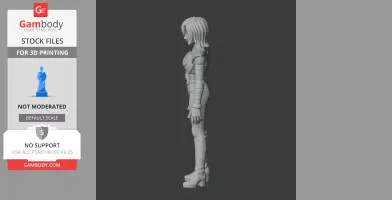 A side view of a 3D-printed Mettaton figure from Undertale, showing detailed robotic features.