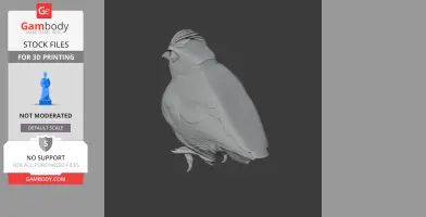 Bare-eyed antbird - Prehistoric Animal STL