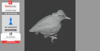 Bare-eyed antbird - Prehistoric Animal STL