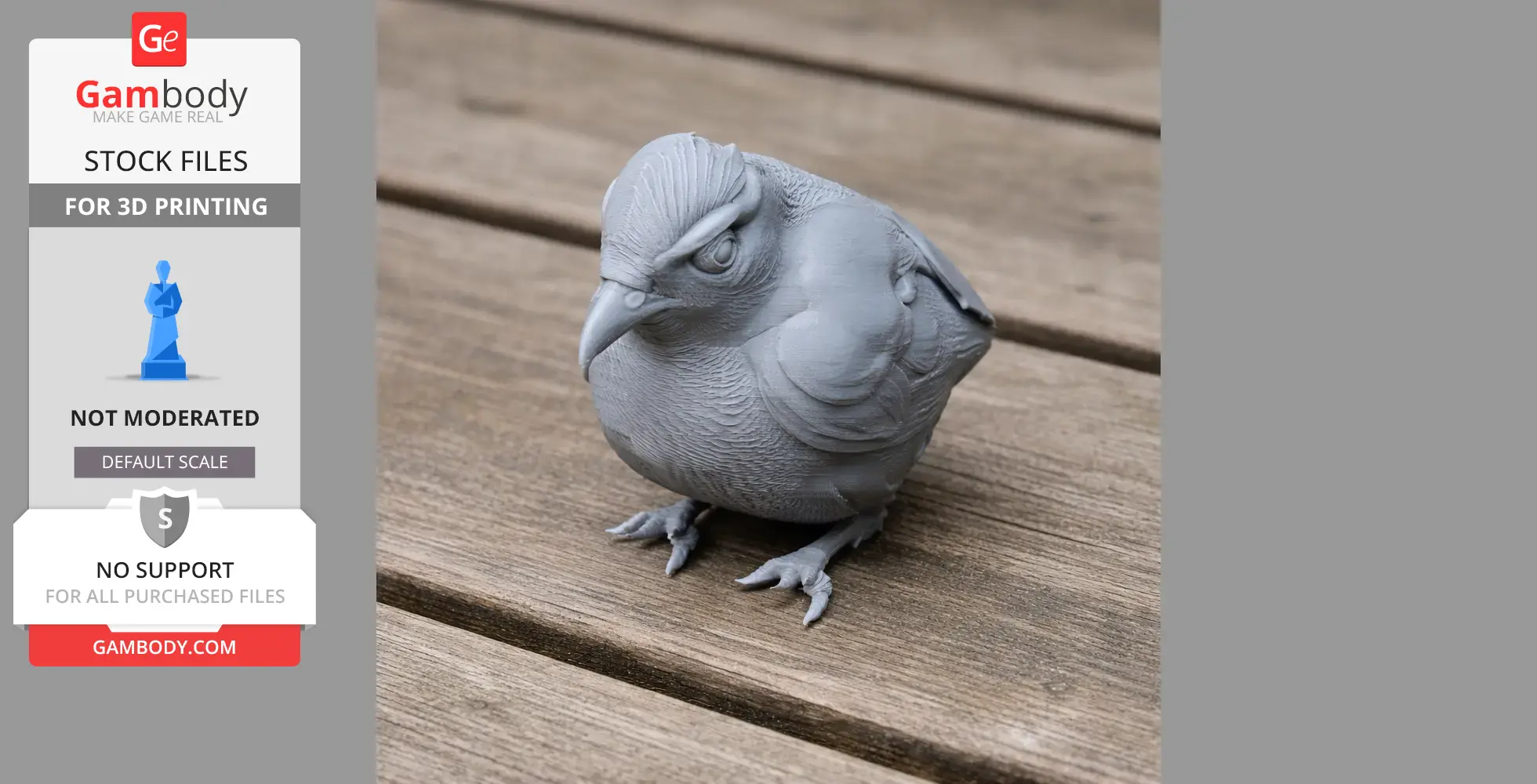 Bare-eyed antbird - Prehistoric Animal STL