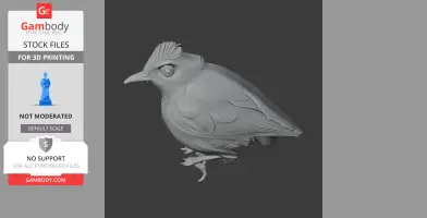 Bare-eyed antbird - Prehistoric Animal STL
