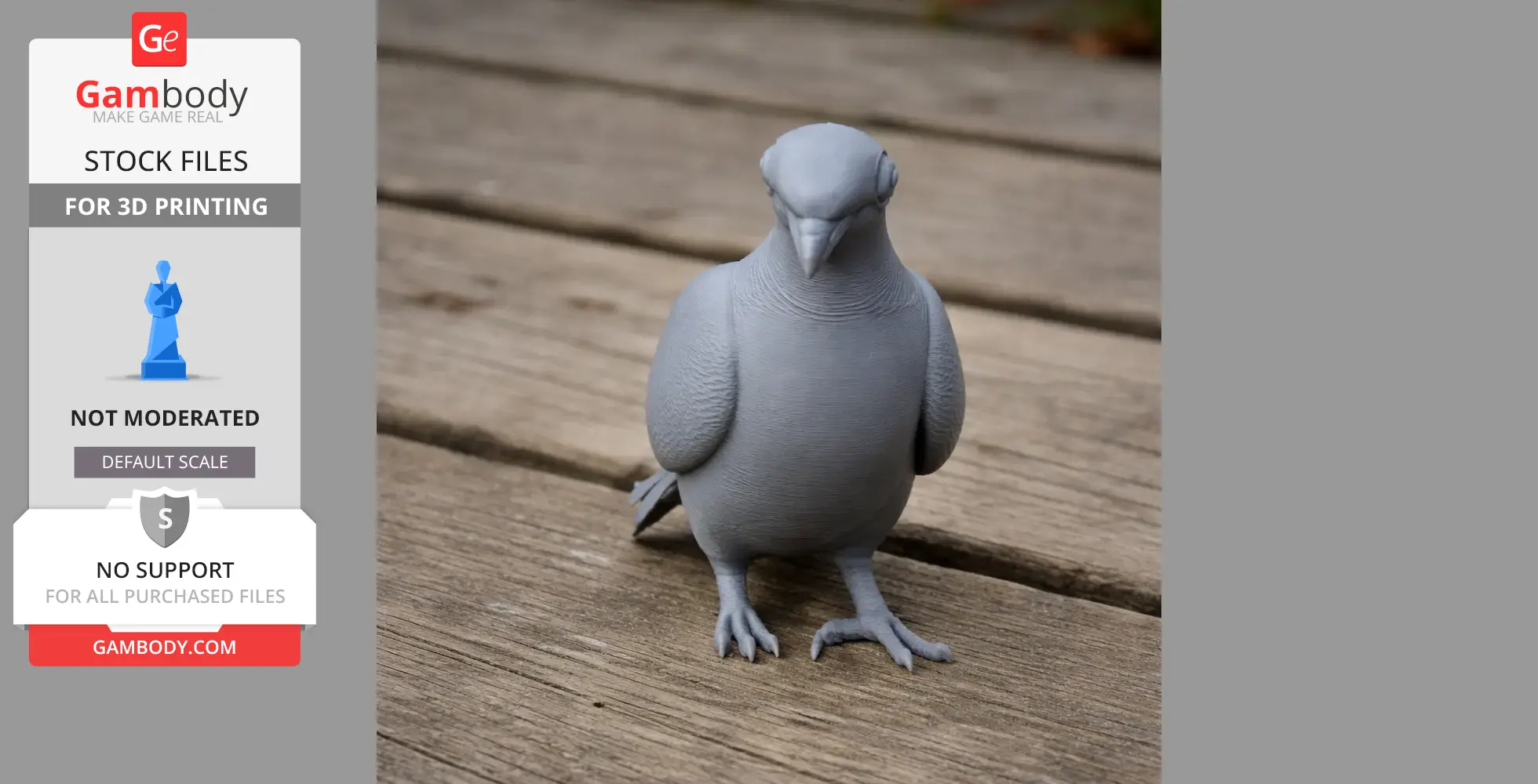 Bare-eyed pigeon - Prehistoric Animal STL