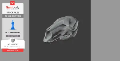 3D model of a Western Grey Kangaroo skull, designed for 3D printing.