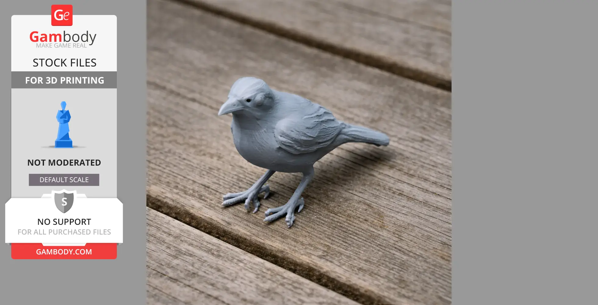 Bare-eyed thrush - Prehistoric Animal STL