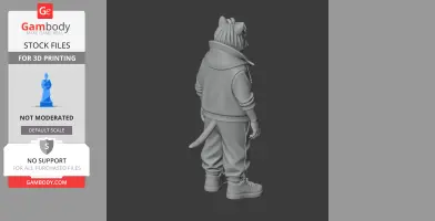 3D model of Migosp from Undertale, featuring a humanoid figure with a tail and animal ears, standing pose.