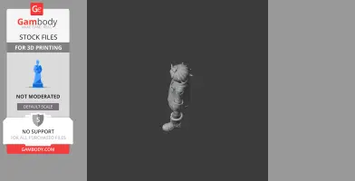 A 3D model of a character from Genshin Impact, shown from a top-down angle for 3D printing.